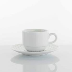 Set caffe bianco in rilievo
